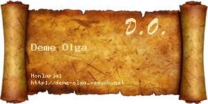 Deme Olga névjegykártya